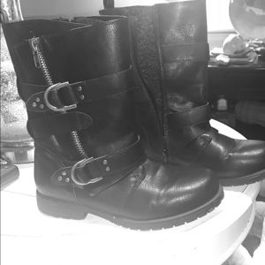 Sugar black moto boots mid calf 8.5
